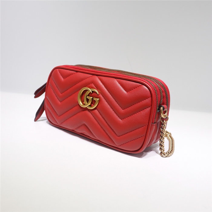 GG Marmont Mini Chain Bag 546581 Red High