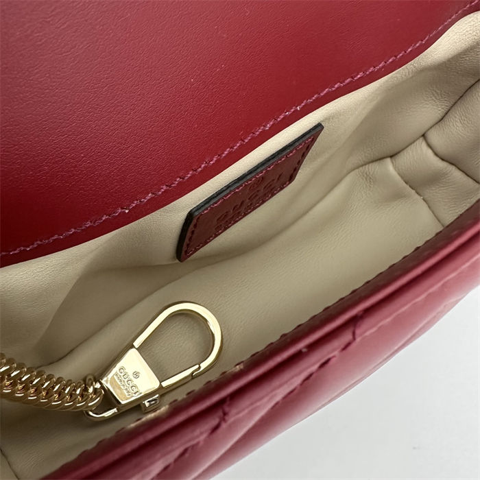 GG MARMONT MATELASSÉ SUPER MINI BAG 476433 Burgundy High