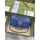 GG Marmont mini New matelassé shoulder bag 446744 Blue High