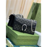 DIONYSUS GG SMALL SHOULDER BAG 400249 Denim Black high