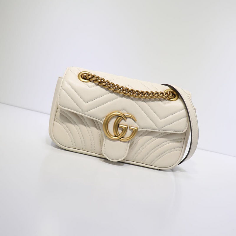 GG Marmont mini matelassé shoulder bag white High