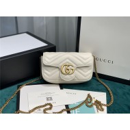 GG MARMONT MATELASSÉ SUPER MINI BAG 476433 white High