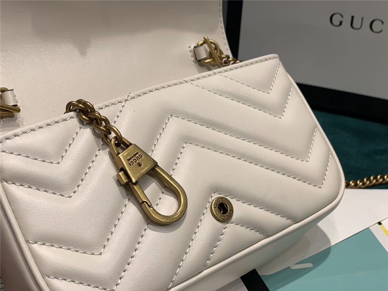 GG MARMONT MATELASSÉ SUPER MINI BAG 476433 white High