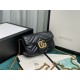 GG MARMONT MATELASSÉ SUPER MINI BAG 476433 Black High