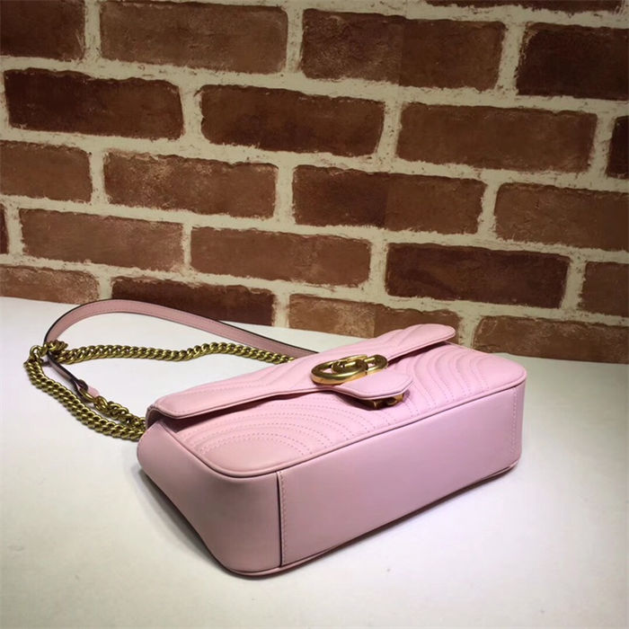 GG Marmont small matelassé shoulder bag pink High