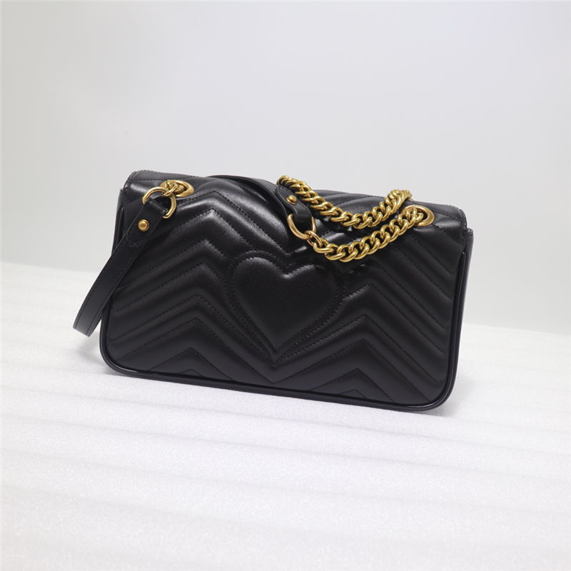 GG Marmont small matelassé shoulder bag black High