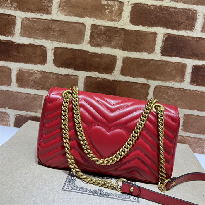 GG Marmont small matelassé shoulder bag red High