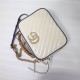 GG Marmont small shoulder bag with bamboo white High