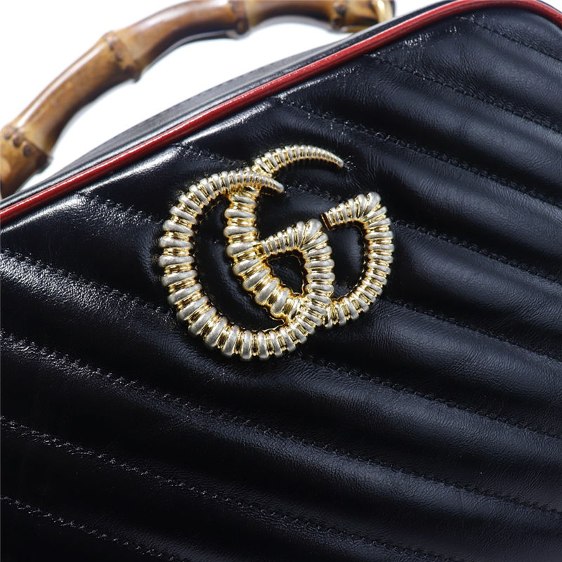 GG Marmont small shoulder bag with bamboo black High