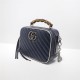 GG Marmont small shoulder bag with bamboo blue High