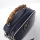 GG Marmont small shoulder bag with bamboo blue High