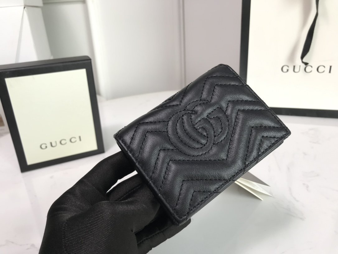 GG Marmont card case wallet black High