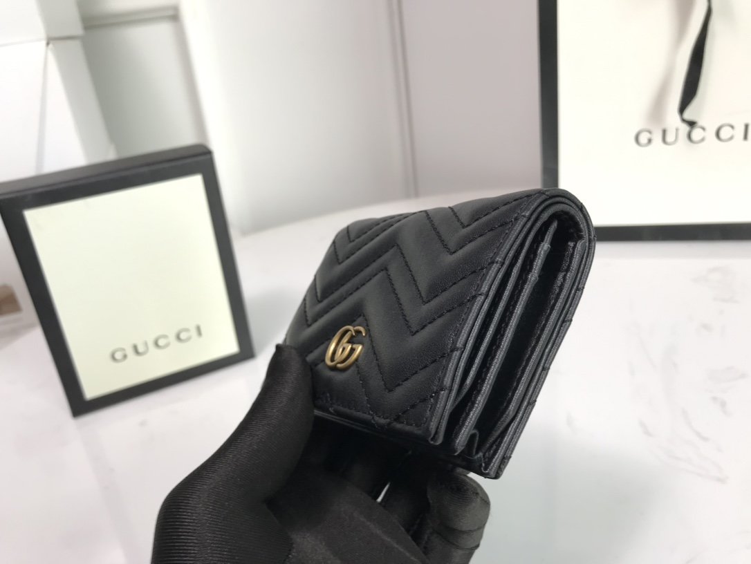 GG Marmont card case wallet black High