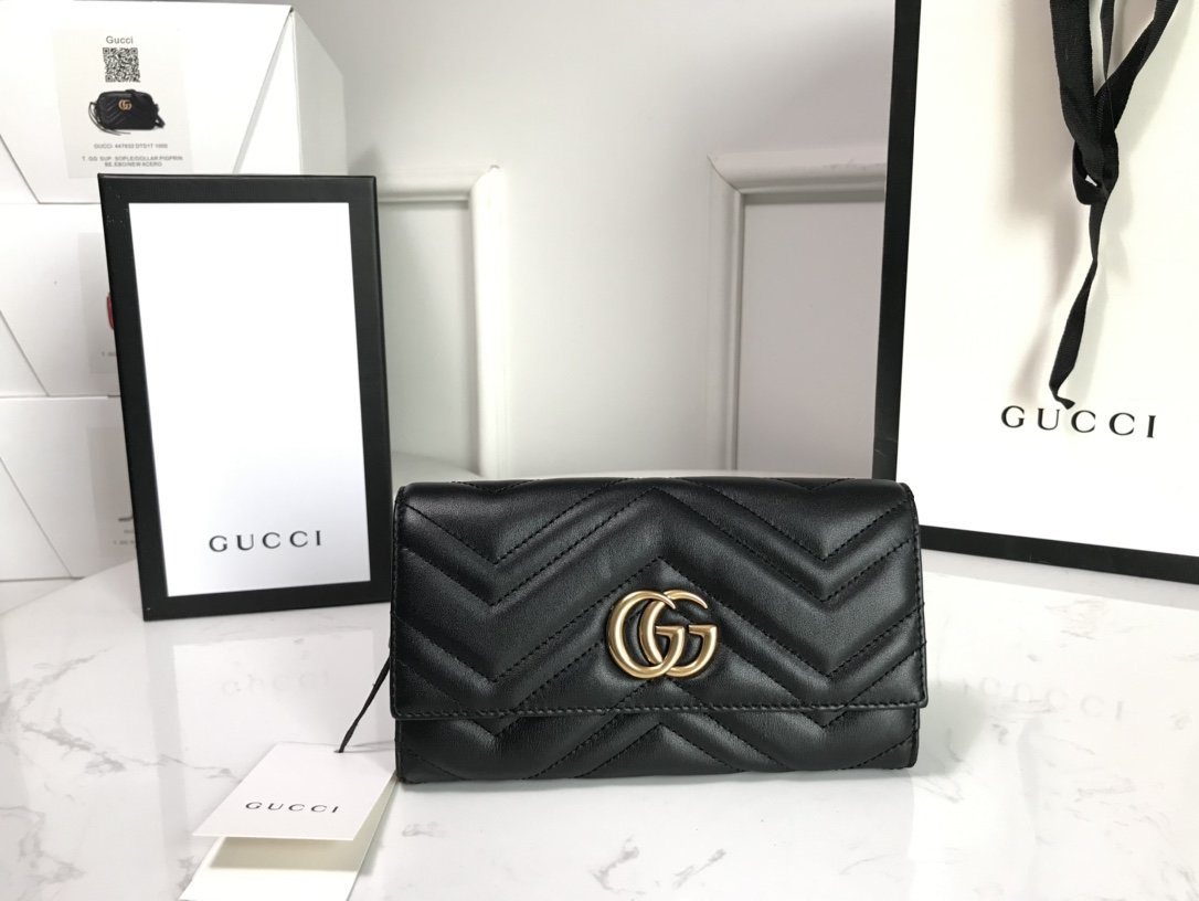 GG Marmont continental wallet black High