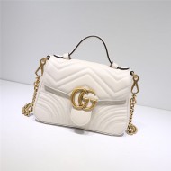 GG Marmont mini top handle bag white High