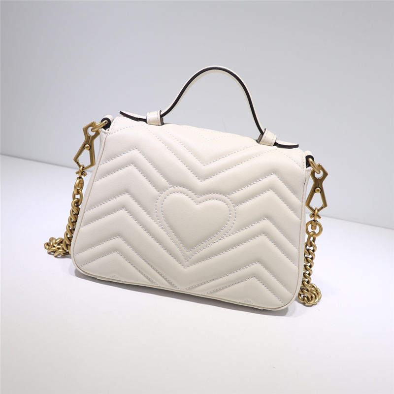 GG Marmont mini top handle bag white High