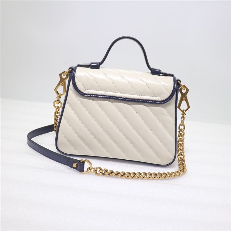 GG Marmont mini top handle bag white High