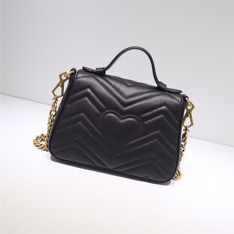 GG Marmont mini top handle bag black High