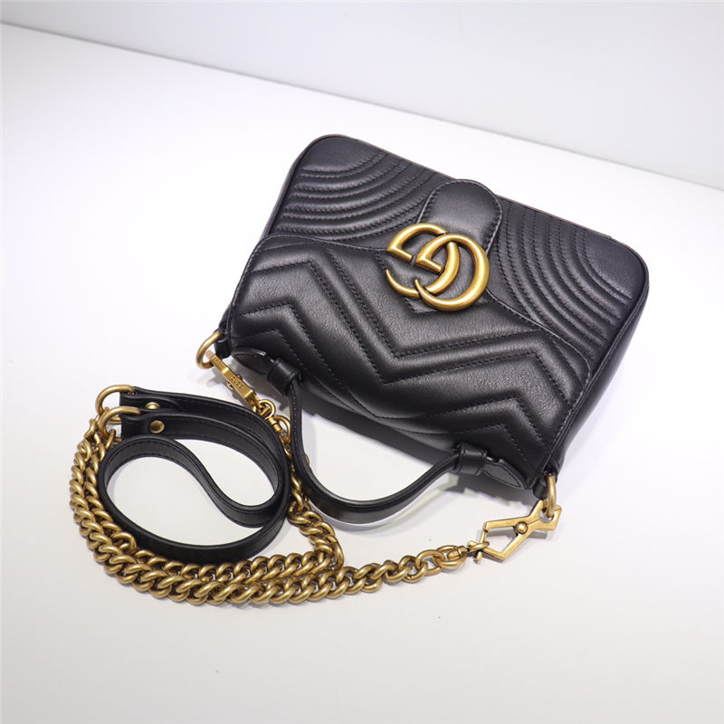 GG Marmont mini top handle bag black High