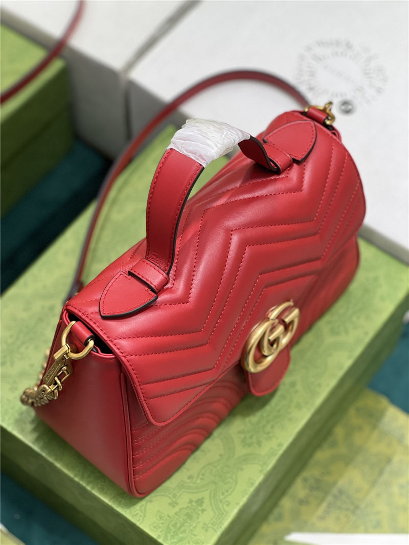 GG Marmont small top handle bag 498110 red High