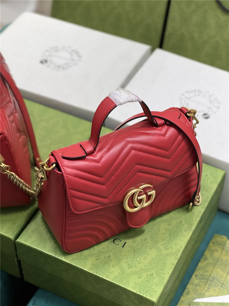 GG Marmont small top handle bag 498110 red High