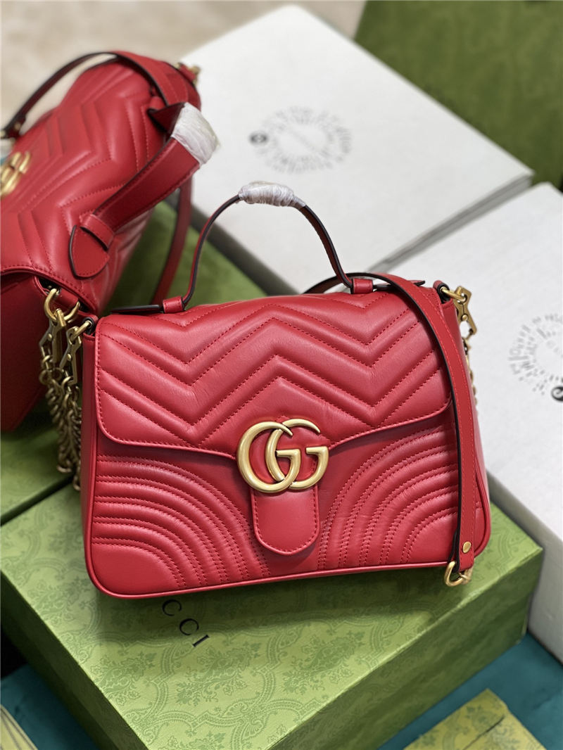 GG Marmont small top handle bag 498110 red High