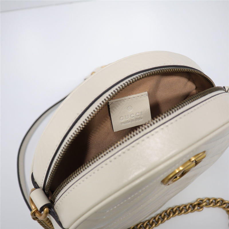 GG Marmont mini round shoulder bag white High