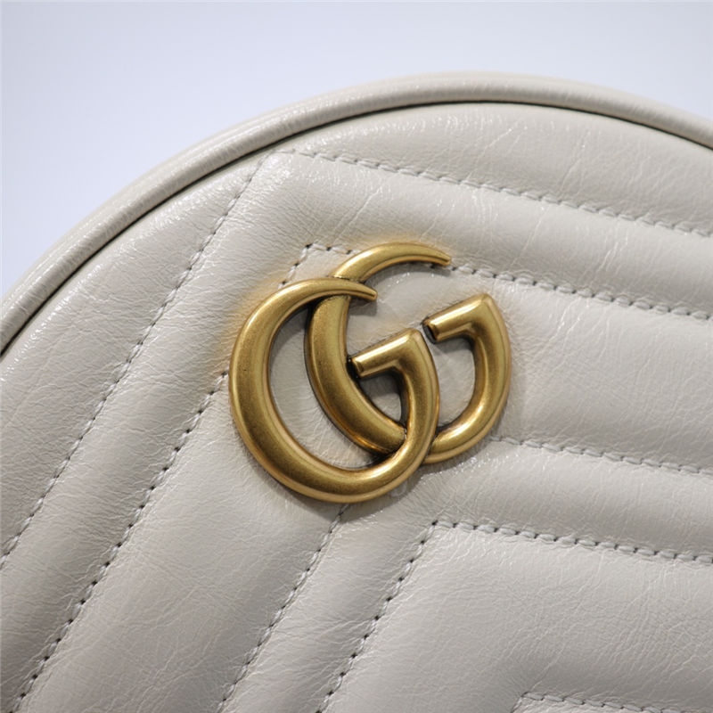 GG Marmont mini round shoulder bag white High