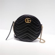 GG Marmont mini round shoulder bag black High