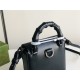 Gucci Bamboo Mini Handbag Leather Black 702106 High