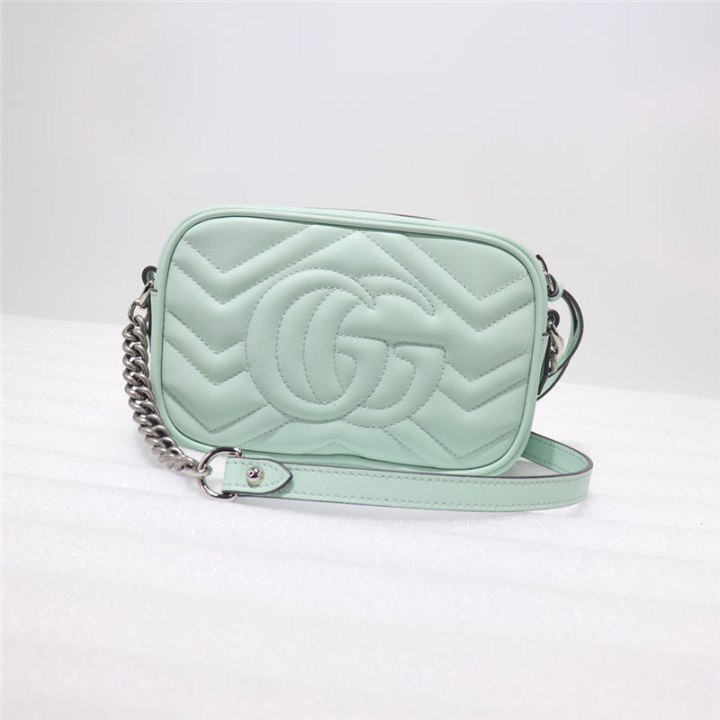 GG Marmont matelassé mini bag 448065 pastel green High