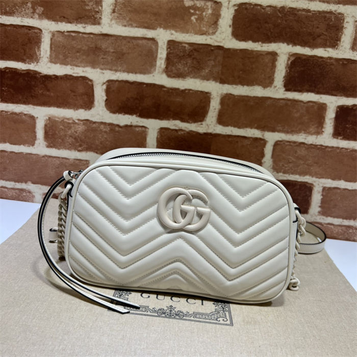 GG Marmont small shoulder bag 447632 White-White High