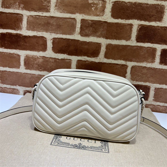 GG Marmont small shoulder bag 447632 White-White High