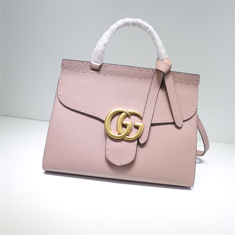 GG Marmont small top handle bag Leather 421890 Nude Pink High