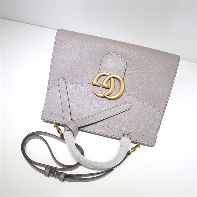 GG Marmont small top handle bag Leather 421890 Grey High