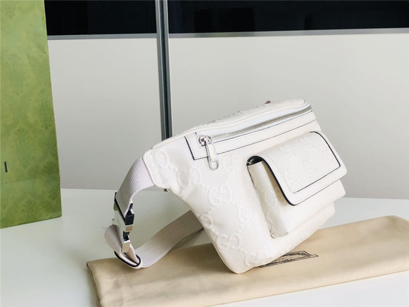 GG Embossed belt bag 645093 White High