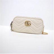 GG Marmont Mini Chain Bag 546581 White High