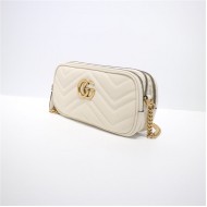 GG Marmont Mini Chain Bag 546581 White High