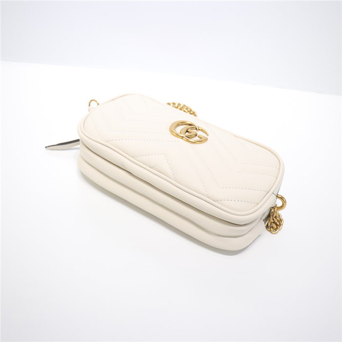 GG Marmont Mini Chain Bag 546581 White High