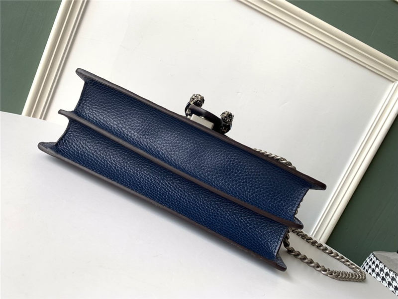 DIONYSUS GG SMALL SHOULDER BAG 400249 Leather navy blue high