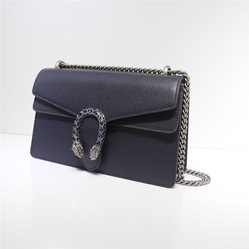 DIONYSUS GG SMALL SHOULDER BAG 400249 Leather navy blue high