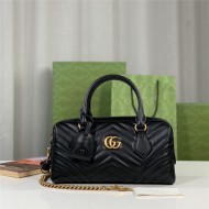 GG MARMONT SMALL TOP HANDLE BAG 746319 Lether Black High