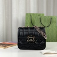 GUCCI DECO MINI SHOULDER BAG 741457 Leather Black High