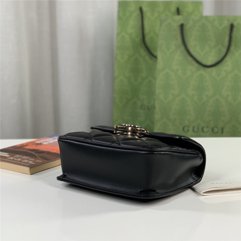 GUCCI DECO MINI SHOULDER BAG 741457 Leather Black High