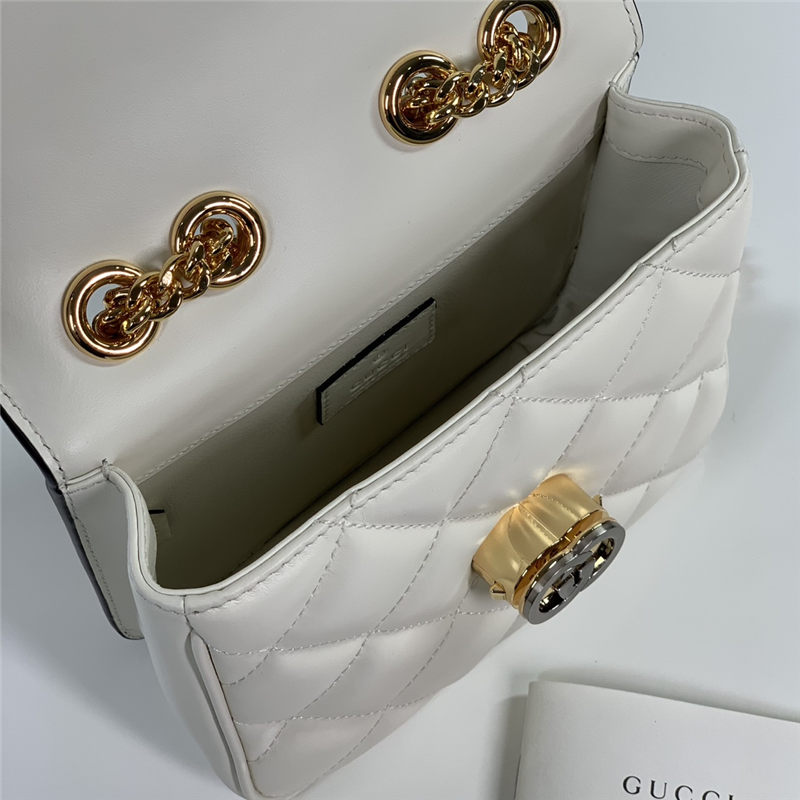 GUCCI DECO MINI SHOULDER BAG 741457 Leather White High