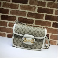 Gucci Horsebit 1955 shoulder bag 602204 GG Supreme canvas White high