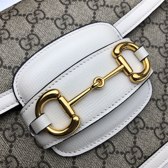 Gucci Horsebit 1955 shoulder bag 602204 GG Supreme canvas White high