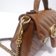 GG Marmont mini top handle bag brown leather high