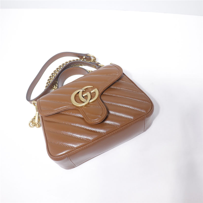 GG Marmont mini top handle bag brown leather high