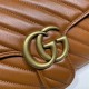 GG Marmont small matelassé shoulder bag brown leather high